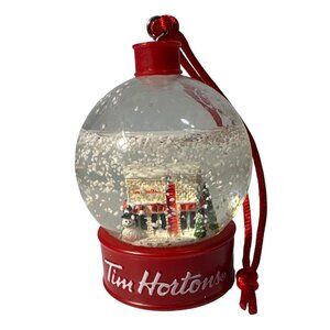 Tim Hortons Mini Snow Globe Ornament With Red Base 2015